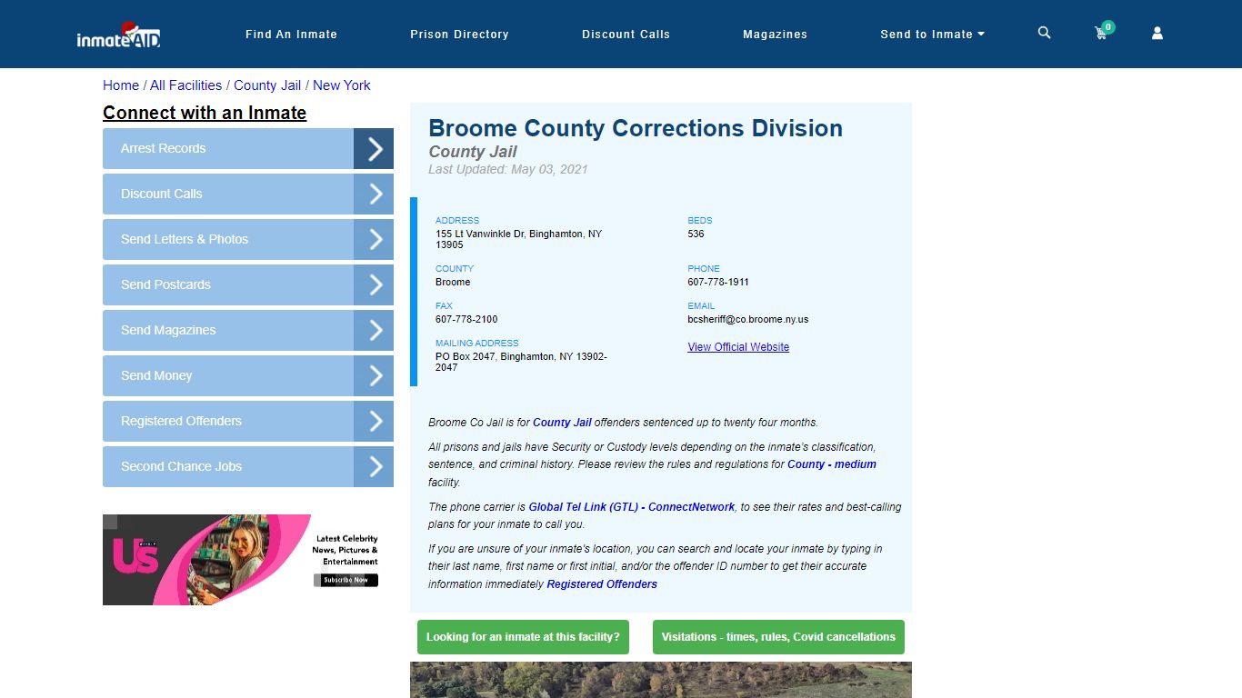 Broome County Corrections Division - Inmate Locator - Binghamton, NY